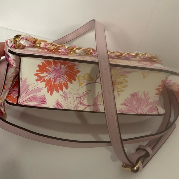 Aldo Butterfly & Floral Pink White Women's Shoulder Bag - Picture 13 of 16